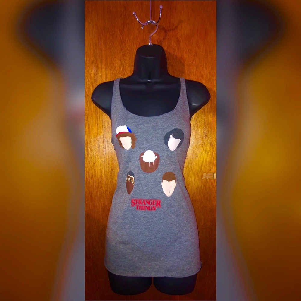 Gray Stranger Things tank top